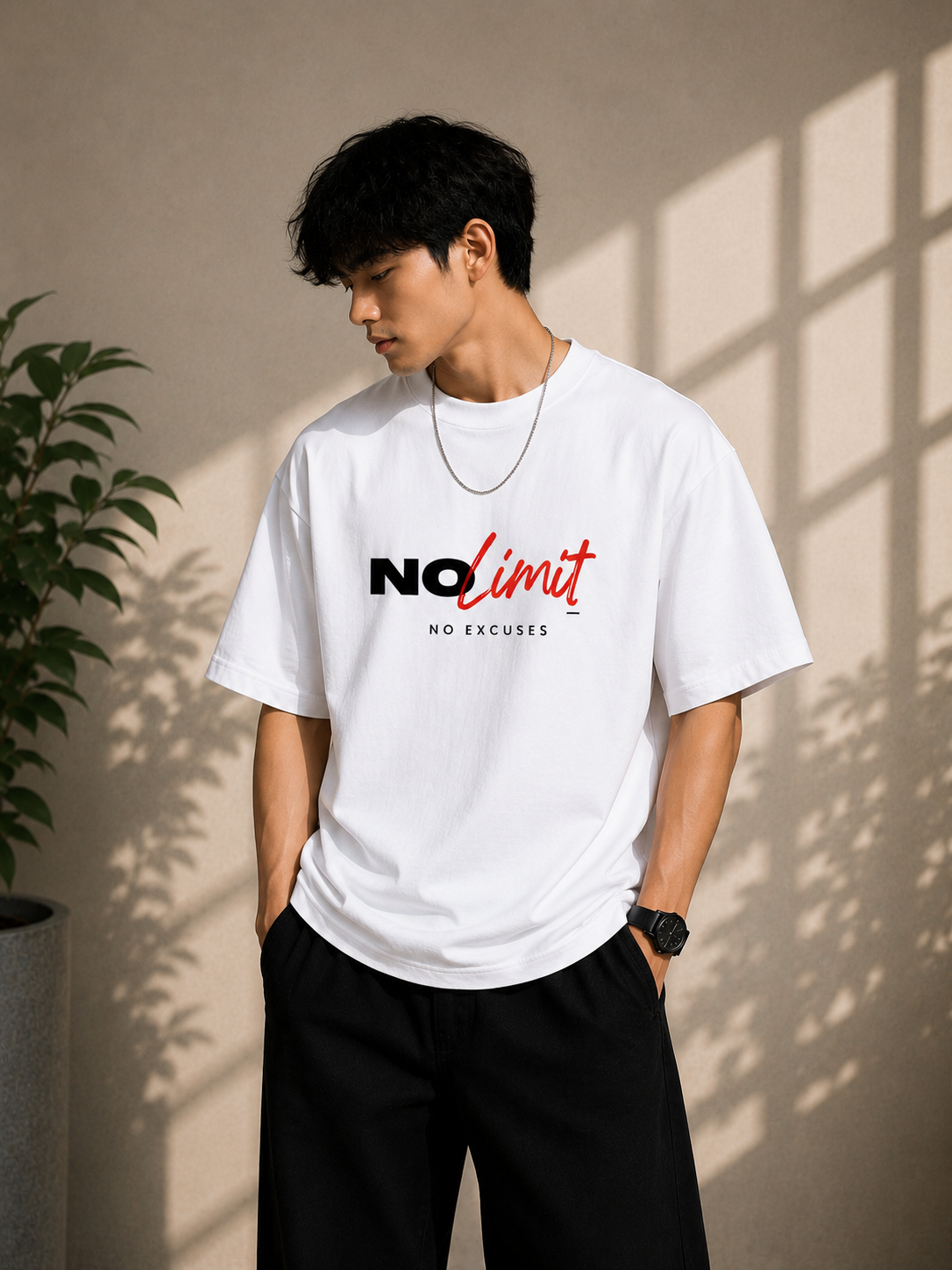 No Limit No Excuses Oversized T-Shirt | 100% Cotton | Zenvibe