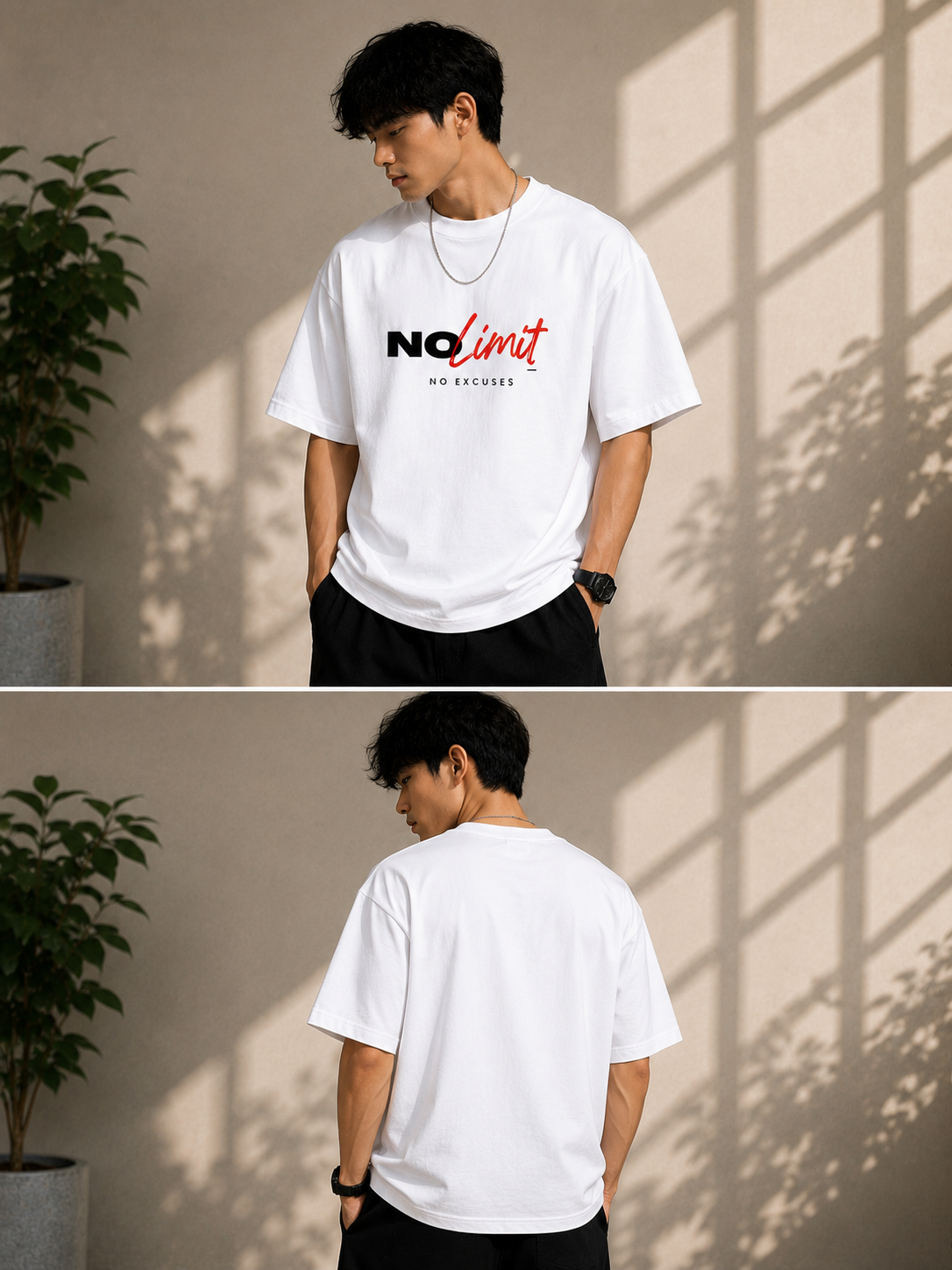 No Limit No Excuses Oversized T-Shirt | 100% Cotton | Zenvibe
