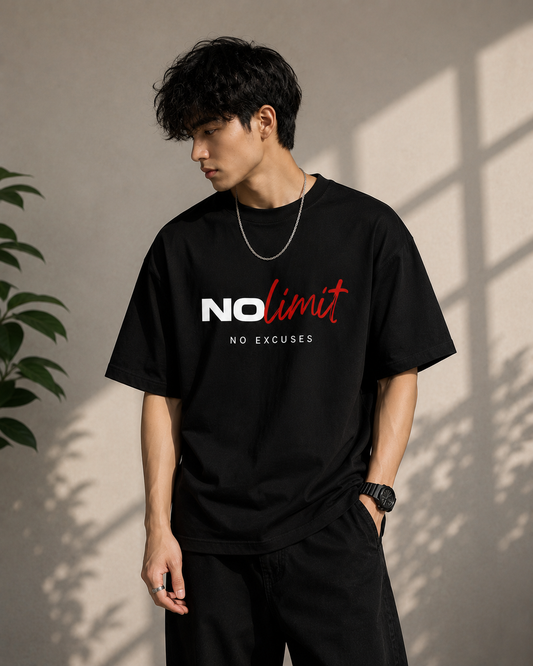 No Limit No Excuses Oversized T-Shirt | 100% Cotton | Zenvibe
