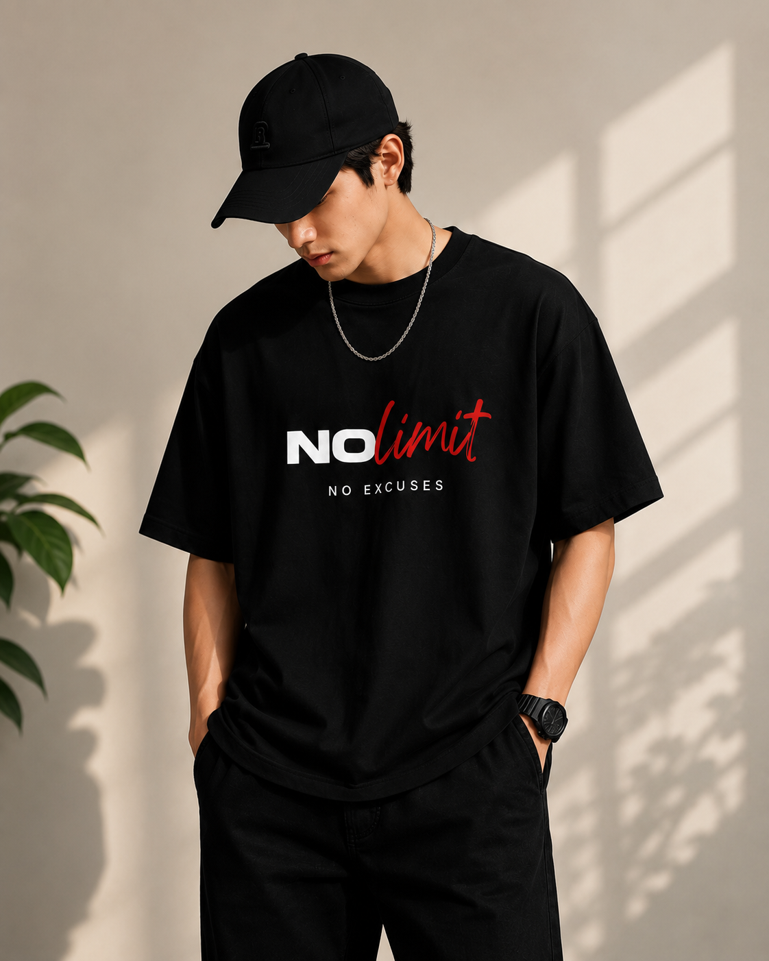 No Limit No Excuses Oversized T-Shirt | 100% Cotton | Zenvibe